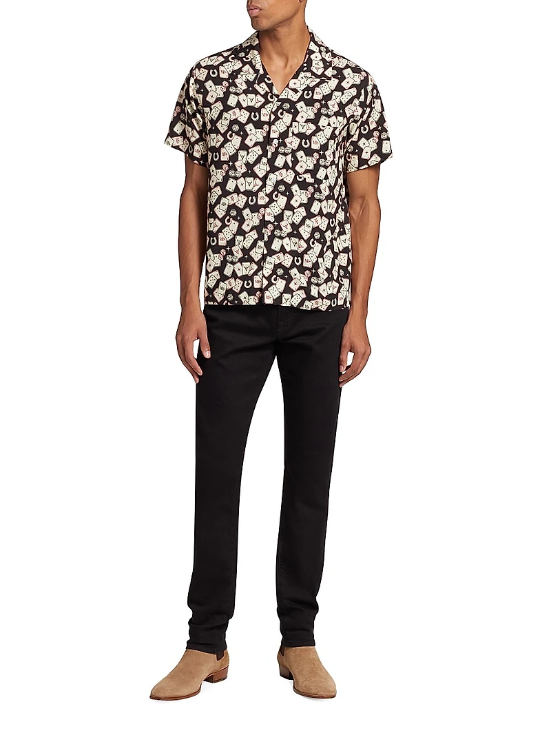 Persistance of Memory Gambler Printed Camp Shirt