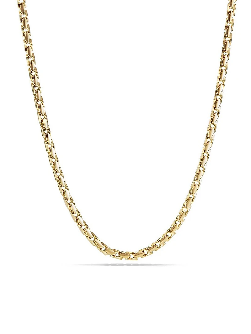 Fluted Chain Necklace 18K Gold, 5mm