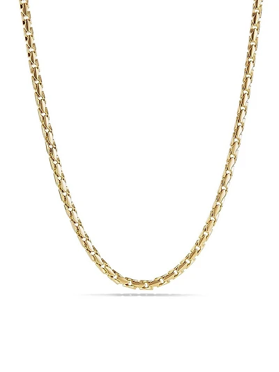 Fluted Chain Necklace 18K Gold, 5mm