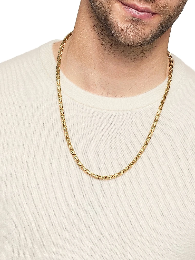 Fluted Chain Necklace 18K Gold, 5mm
