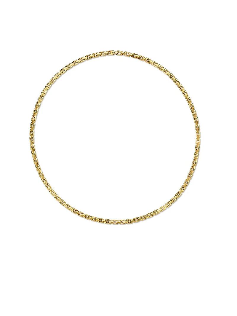 Fluted Chain Necklace 18K Gold, 5mm