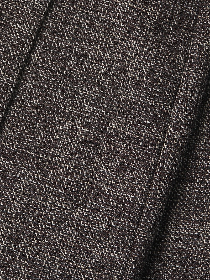 Overlap Wool Tweed Midi Skirt