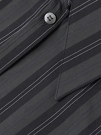 Striped Long-Cuff Button-Up Shirt