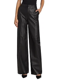 Livvy Leather Straight-Leg Pants