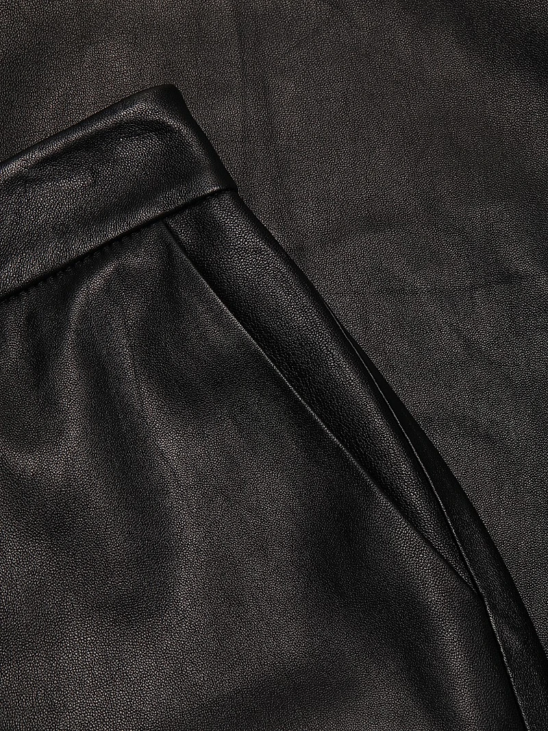 Livvy Leather Straight-Leg Pants