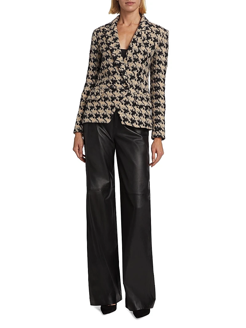 Livvy Leather Straight-Leg Pants