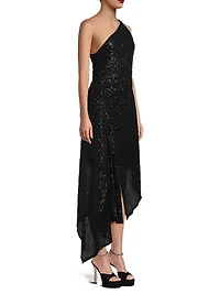 Ava Asymmetric Sequin Dress