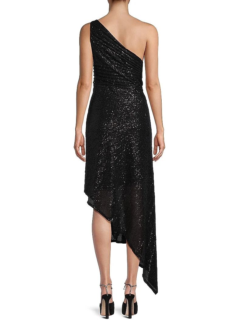 Ava Asymmetric Sequin Dress