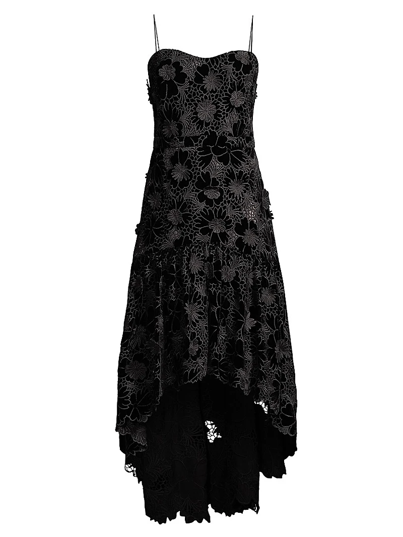 Alexa Floral Velvet Midi-Dress