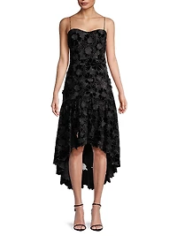 Alexa Floral Velvet Midi-Dress