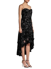Alexa Floral Velvet Midi-Dress