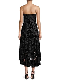 Alexa Floral Velvet Midi-Dress