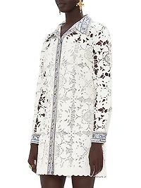 Lace Long-Sleeve Shirtdress