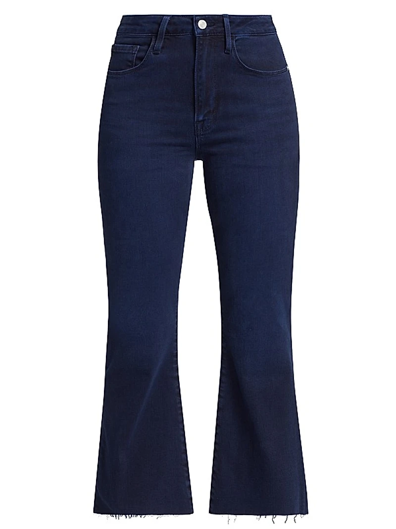 Le Crop Cotton-Blend Flared Jeans