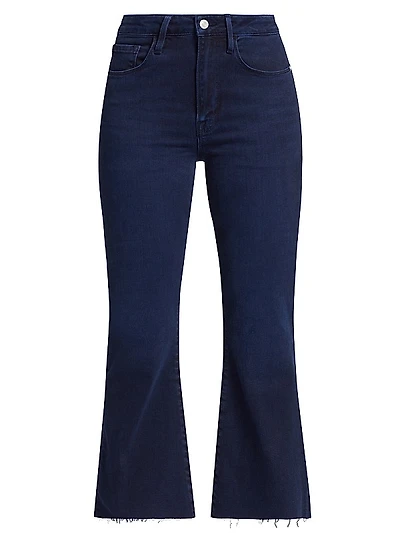 Le Crop Cotton-Blend Flared Jeans