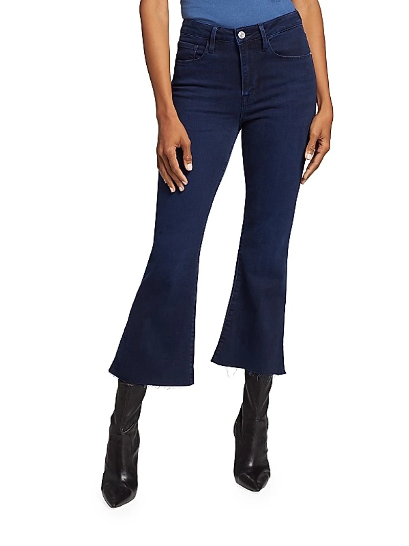 Le Crop Cotton-Blend Flared Jeans