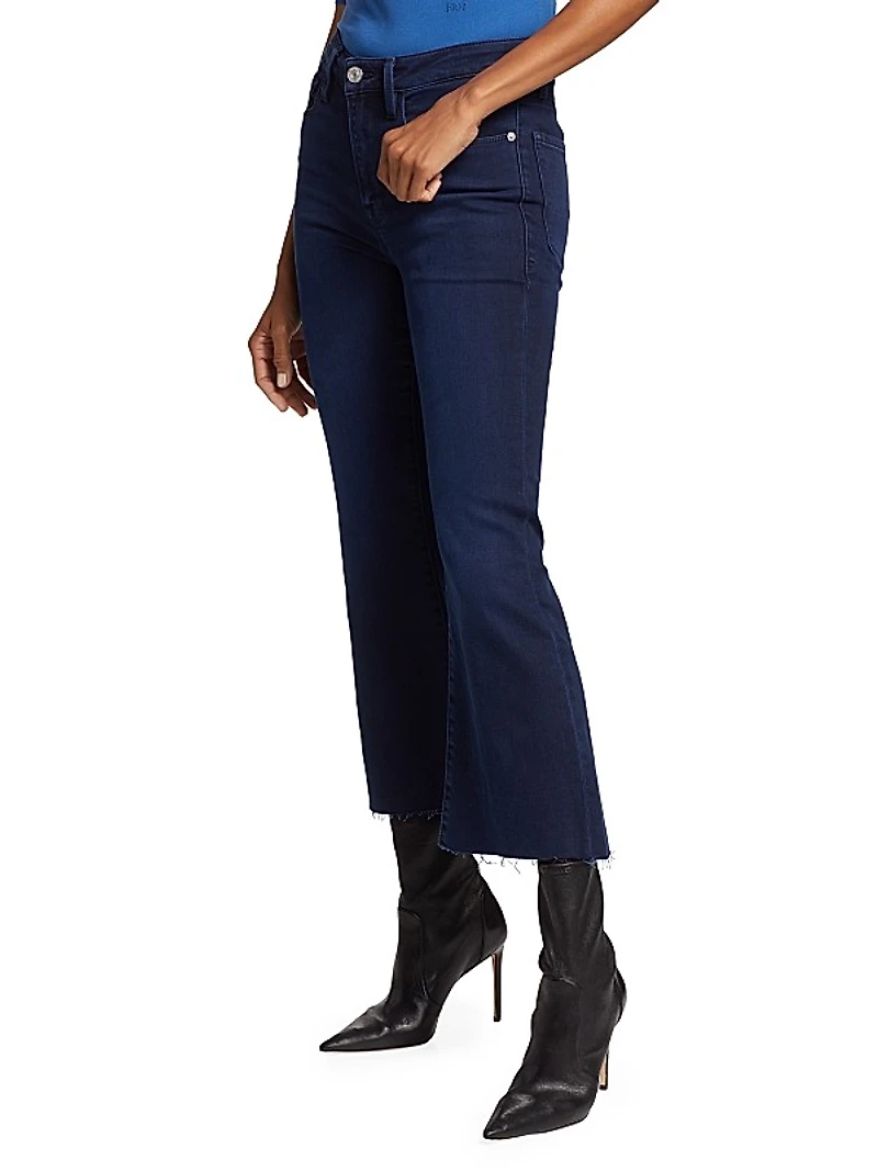 Le Crop Cotton-Blend Flared Jeans