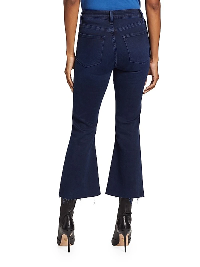 Le Crop Cotton-Blend Flared Jeans