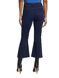 Le Crop Cotton-Blend Flared Jeans