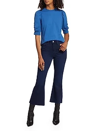 Le Crop Cotton-Blend Flared Jeans