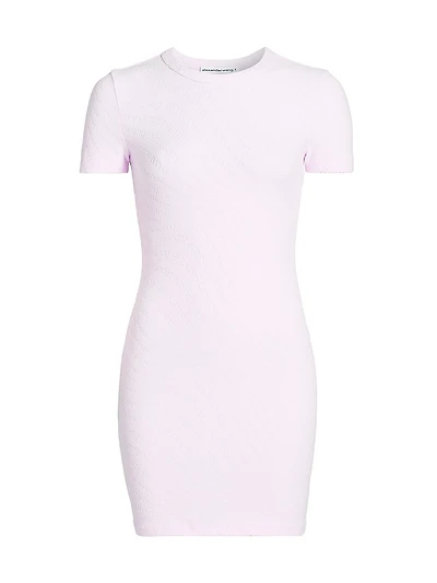 Logo Jacquard Crewneck Minidress