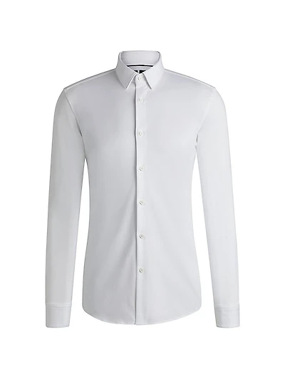Slim-Fit Shirt in Performance-Stretch Cotton-Blend Jersey