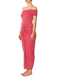 Valle De La Luna Aria Asymmetric Jersey Maxi Dress