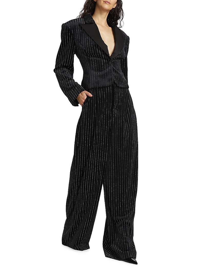 Brinkley Wide-Leg Velvet & Crystal Pants