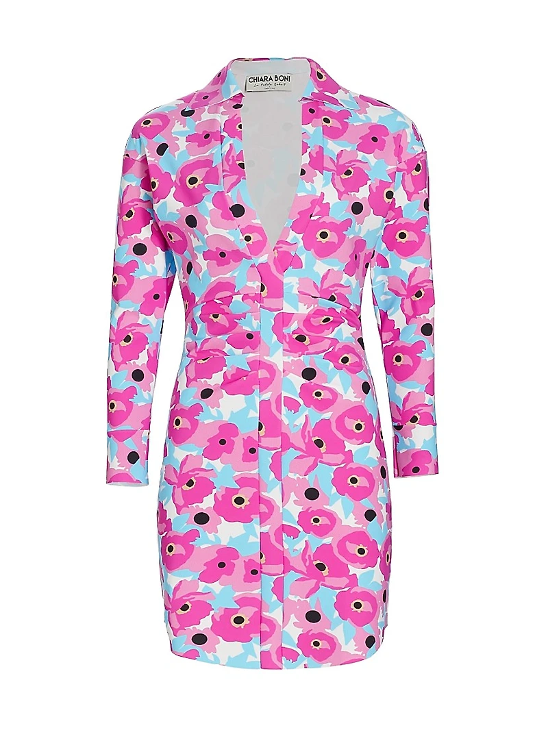 Maixut Floral Jersey Minidress