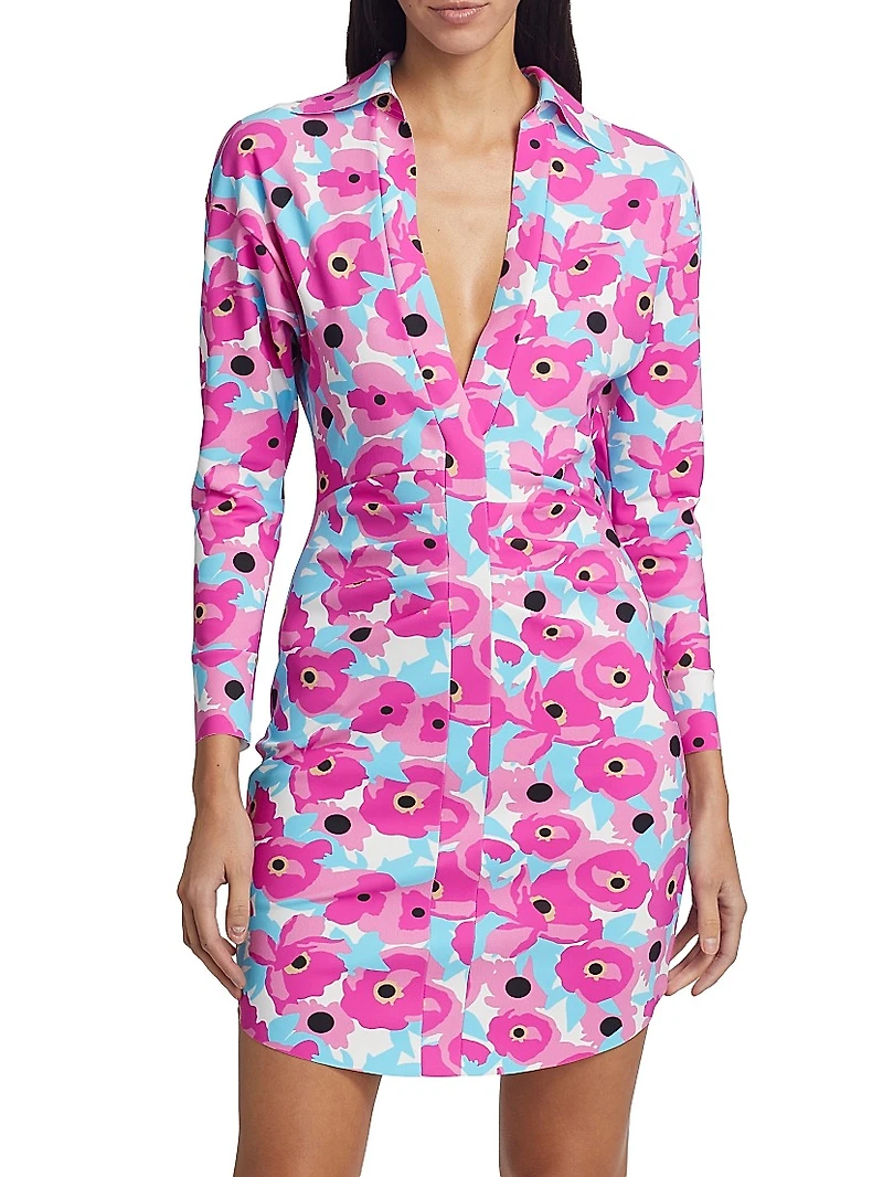 Maixut Floral Jersey Minidress