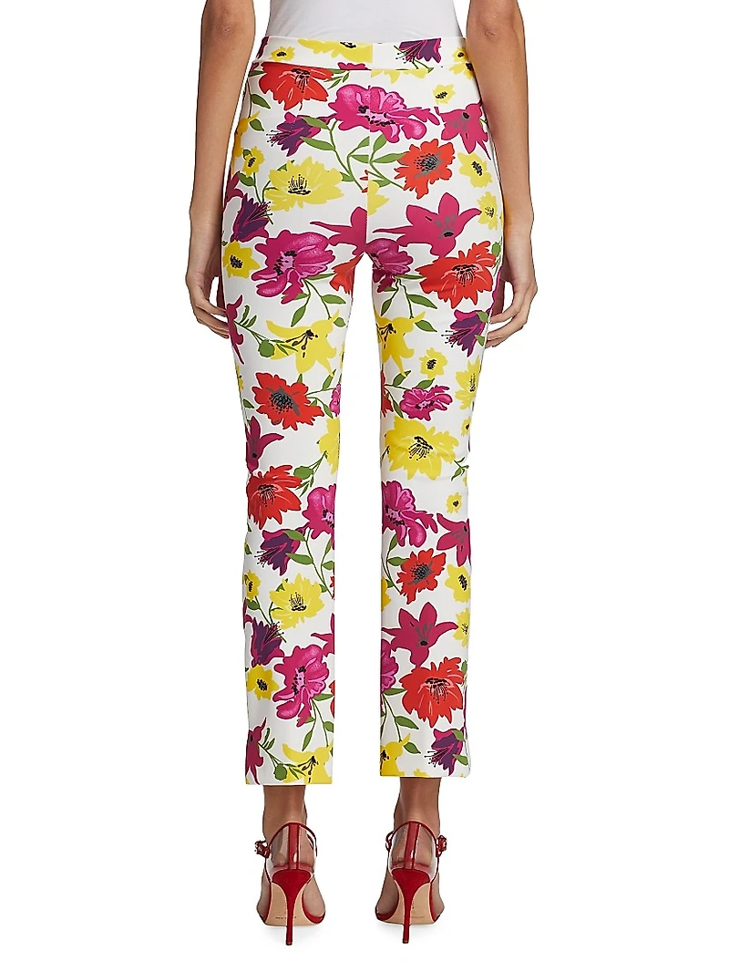 Nuccia Floral Stretch Crop Pants