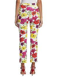 Nuccia Floral Stretch Crop Pants