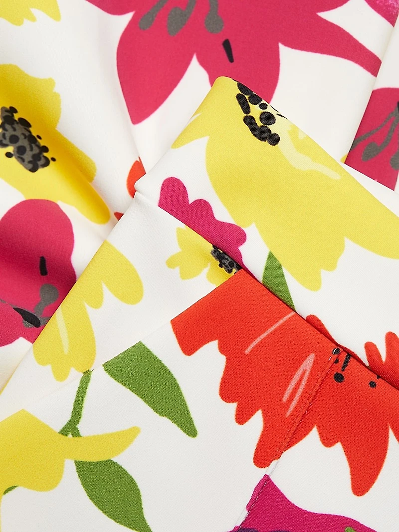 Nuccia Floral Stretch Crop Pants