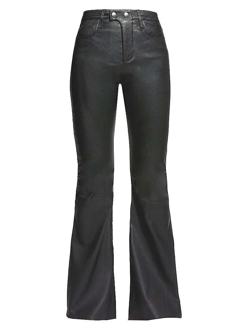Robbie Stretch Leather Flare Pants