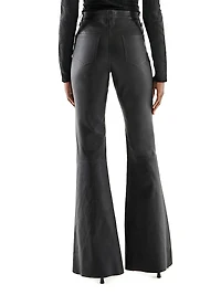 Robbie Stretch Leather Flare Pants