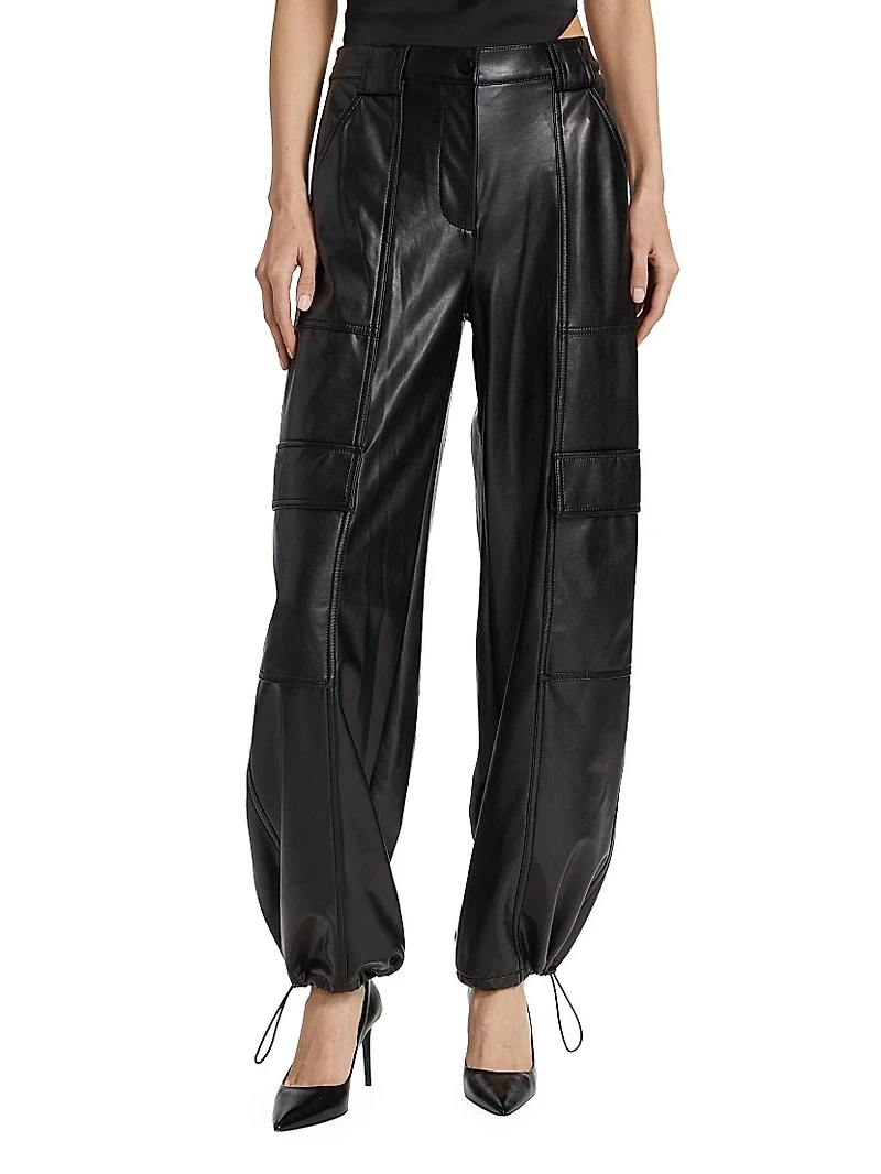 Sofia Vegan Leather Cargo Pants