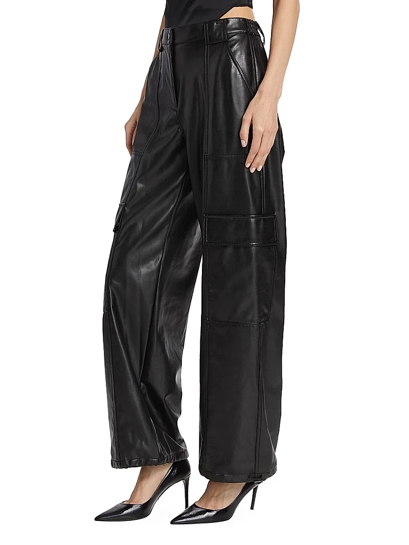 Sofia Vegan Leather Cargo Pants
