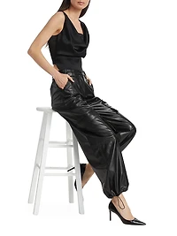 Sofia Vegan Leather Cargo Pants