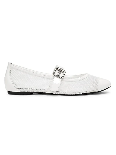 Hanna Mesh Mary Jane Ballet Flats