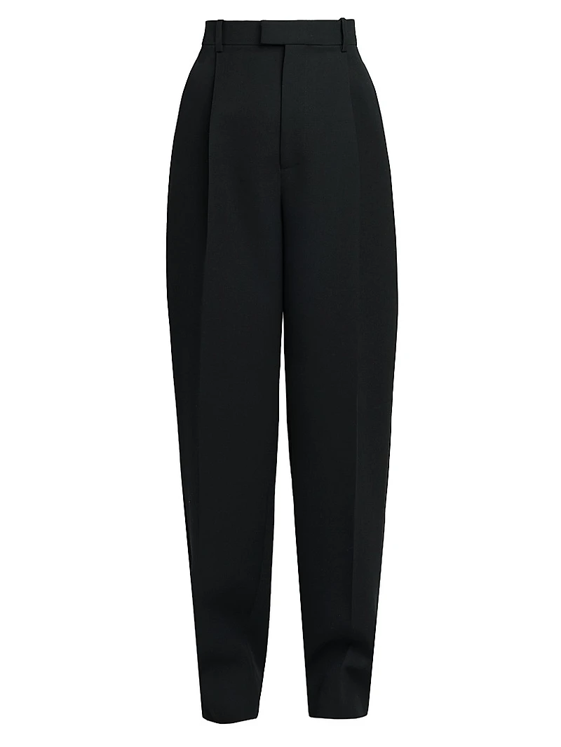 Tailored Wide-Leg Wool Pants