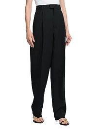 Tailored Wide-Leg Wool Pants