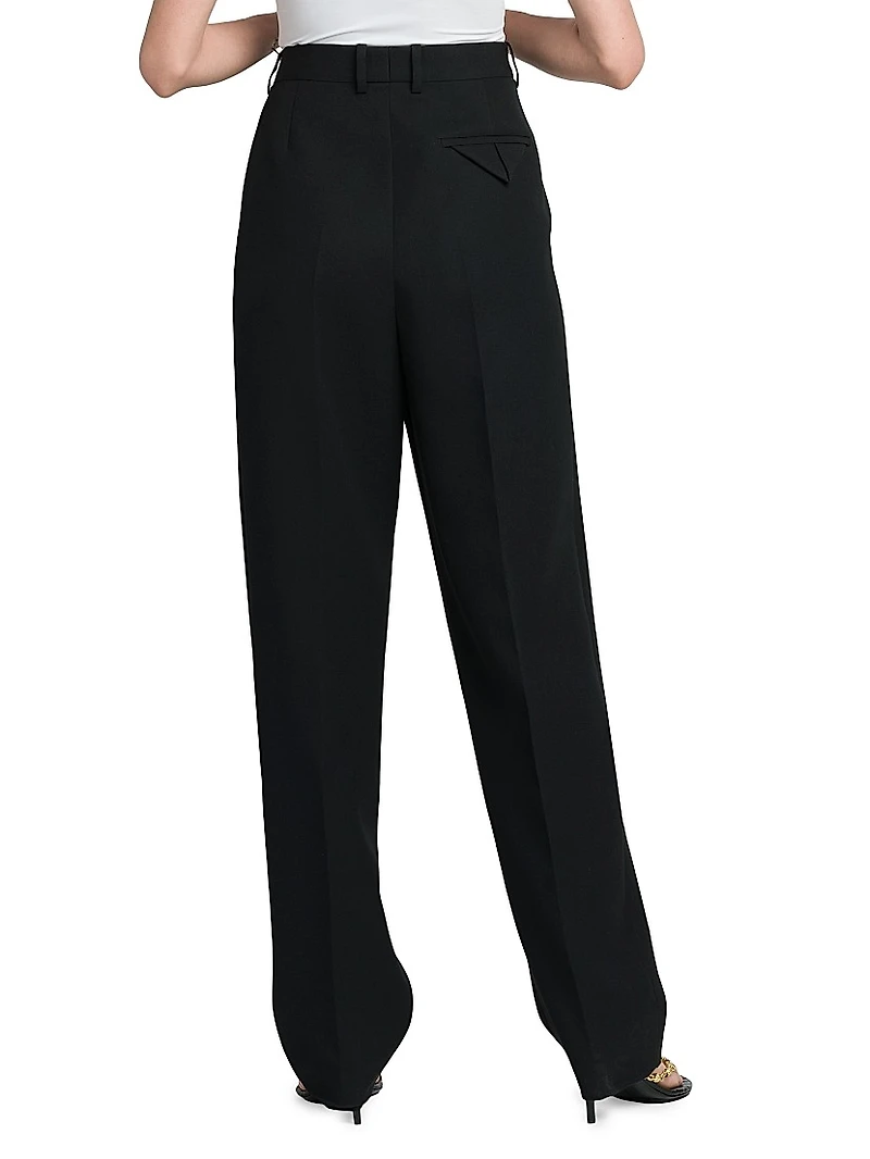 Tailored Wide-Leg Wool Pants