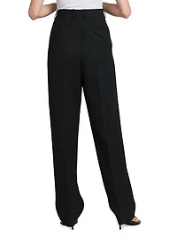 Tailored Wide-Leg Wool Pants
