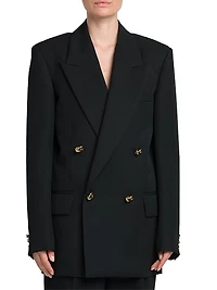 Double-Breasted Wool Twill Blazer