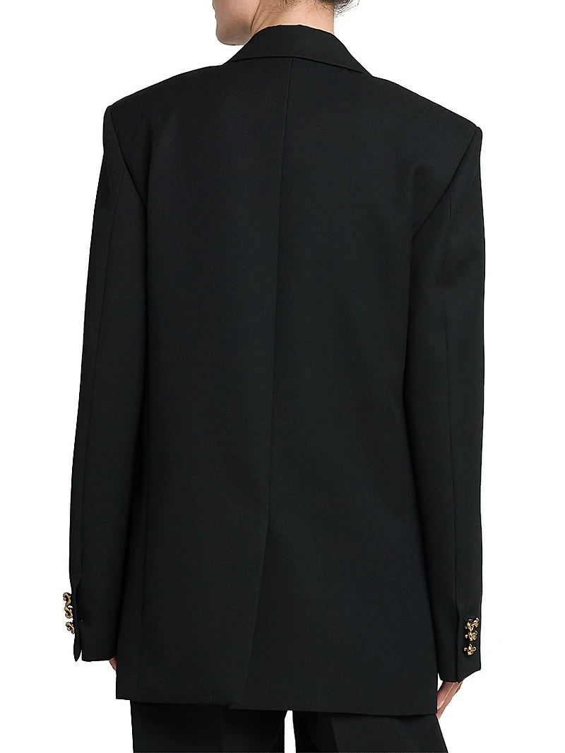 Double-Breasted Wool Twill Blazer