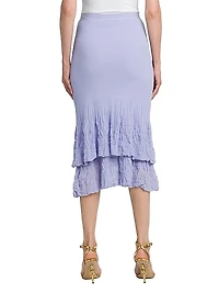 Tiered Cotton-Blend Midi-Skirt