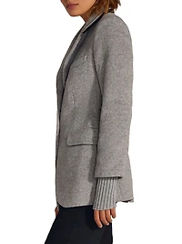 City Rib-Knit Cuff Blazer