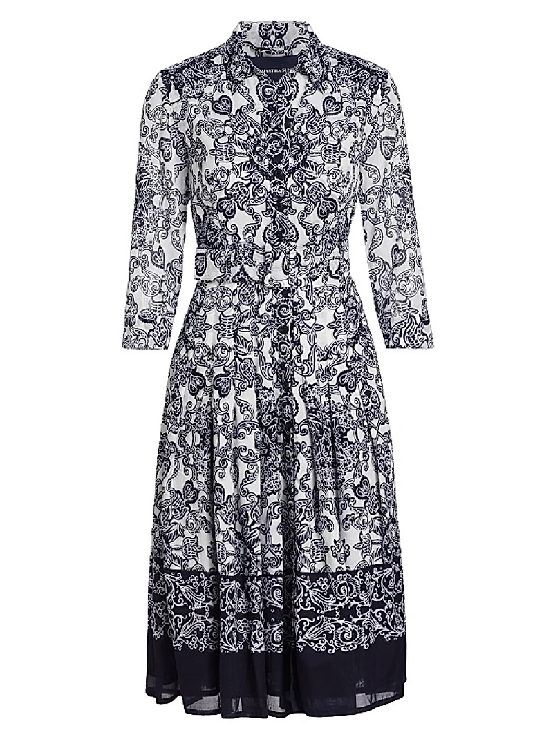 Audrey Cotton Paisley Knee-Length Dress