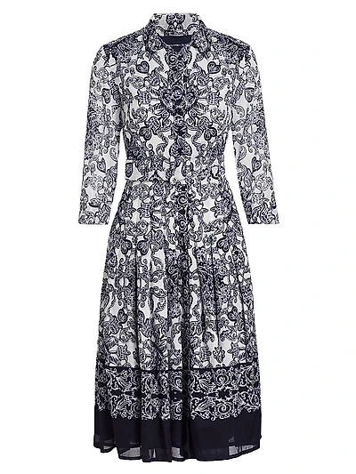 Audrey Cotton Paisley Knee-Length Dress