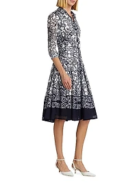 Audrey Cotton Paisley Knee-Length Dress